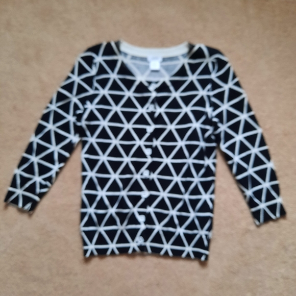 Joe Fresh cardi black/white - Picture 1 of 2